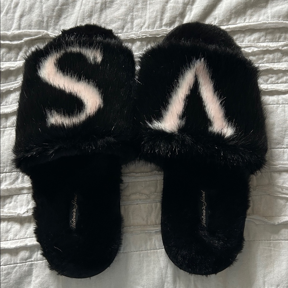 Victoria’s Secret fuzzy slippers